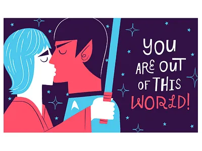 2015 Valentine's Cards! card e card illustration kiss love luke skywalker spock star trek star wars valentine valentines day