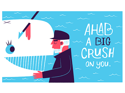 2015 Valentine's Cards! ahab card e card illustration love melville moby dick valentine valentines day