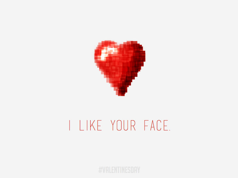 Happy Valentine's Day face gray heart holiday love pixel red valentine valentines day valentinesday