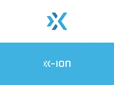x-ion branding grid letter logo mark negative simple space vector x