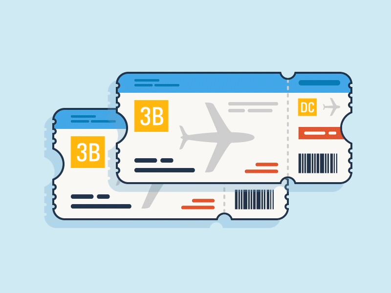 Plane Tickets animation design flat folding gif icon motion plane style ticket