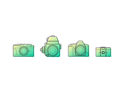 Camera infographic WIP camera canon contax icon illustration lines lomo mamiya photography poster