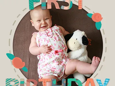 Back in the swing of things... birthday concept idea invite pastel print