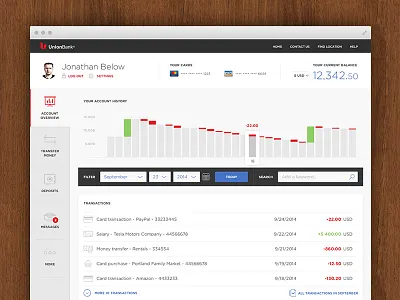 Banking App Dashboard banking dashboard main menu web wood