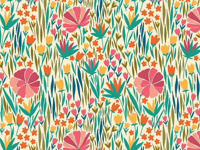 Flower floral flower pattern seamless spring summer vector
