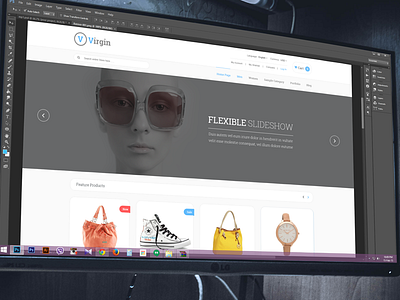 Virgin WIP banner clean ecommerce flat gray itsekhtiar layout theme ui ux wip