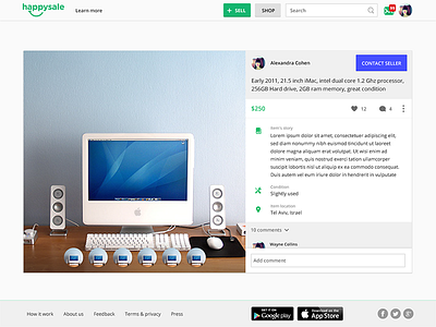 WIP - Material Design For HappySale Web App content page happysale material design wep app wip