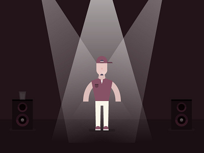 Dancer dancer flat illustration lights simple speakers