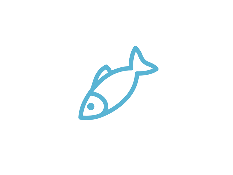 Fish animation art branding clean design flat food gif icon minimal motion simple