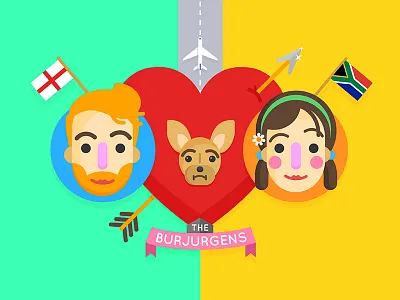 Valentines Family portrait africa bulldog character colourful england family french fun heart portrait south valentines