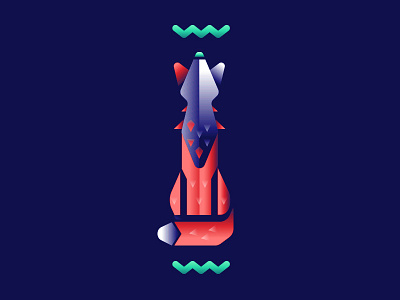 Fox fox gradients illustration