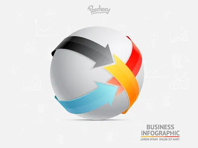 Info ball adobe arrows colors free infographic vector