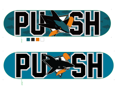 Shark Attack Board nhl skateboarding vector