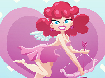 Valentine cupid heart love pinup girl pretty romance valentine