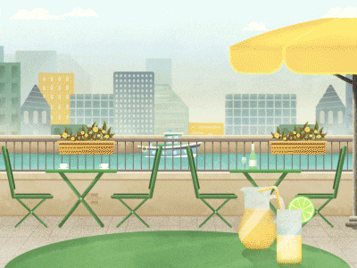 Animated landscape animated anime environment gif illustration