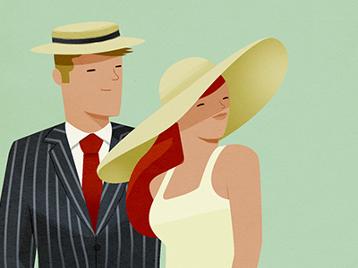 Summer couple editorial illustration fashion summer