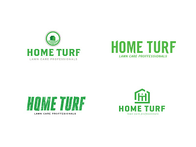 Home turf logo branding fresh garden green lawn lawn care leaf logo outside work yard
