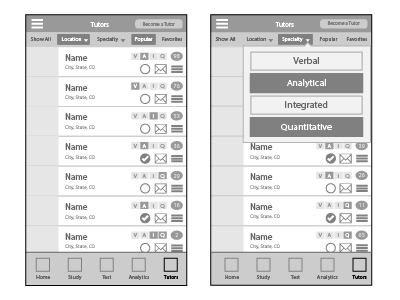 UX interaction design for mobile app ai app mobile prototype refine sortfilter ux wireframe