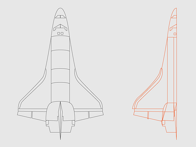 Space Shuttle illustrator process space shuttle top view