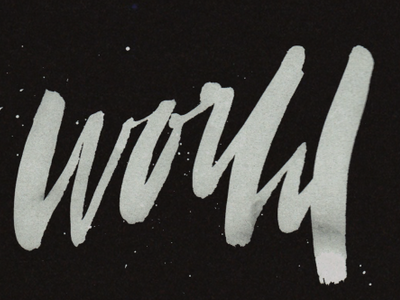 world brushscript ink script typography