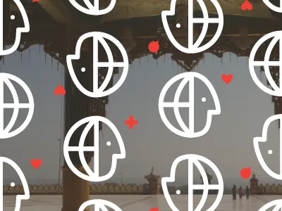 Repeating face / globe logo collaboration communication design for good faces globe pattern tile