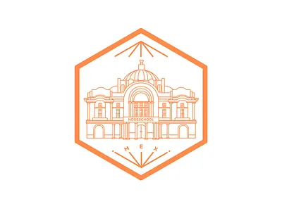 Nodeschool MX building code culture df icon meetup mexico node nodeschool orange school sticker