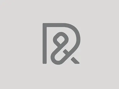 R& 2d branding design flat logo r typography vector