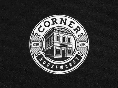Corner Housewares building emblem logo old vintage