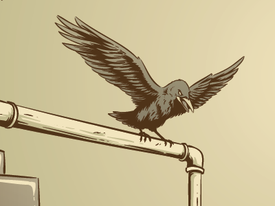 getting close to wrapping this one up. crow gigposter illustration screenprint wip