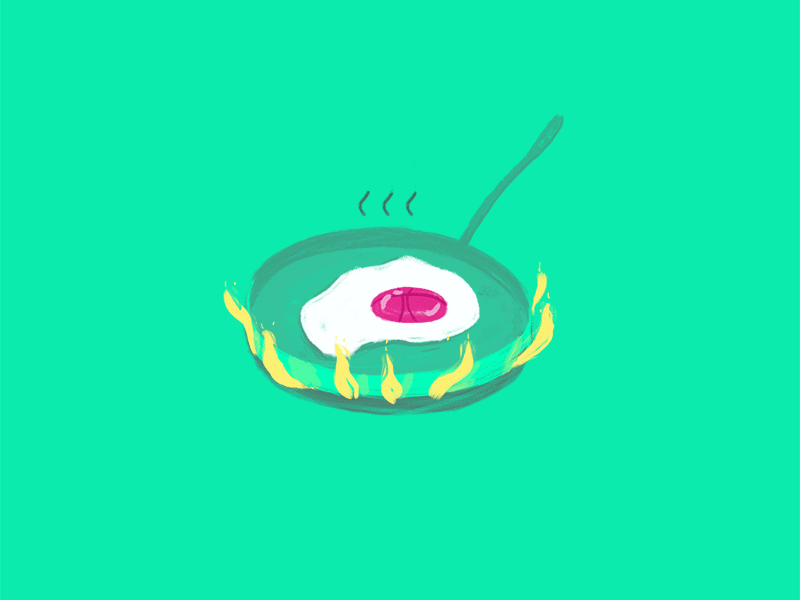 Dribbble Egg cooking dribble egg fire food gif pan