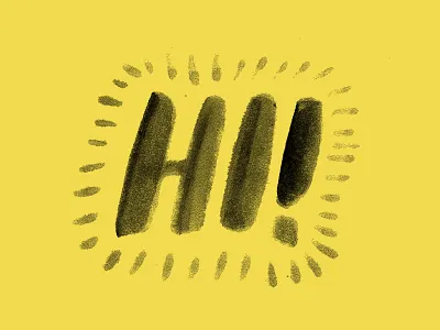 Hi Internet brush brush type hand drawn type hello watercolor yellow