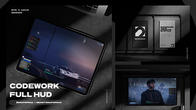 Codeworks Hud UI I Gta V branding design figma grand theft auto graphic design gta illustration logo roleplay ui