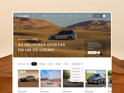 Concept for Car Deal Lading Page car card chips clean concept dropdown egito hero landing page menu newsletter page product design ui