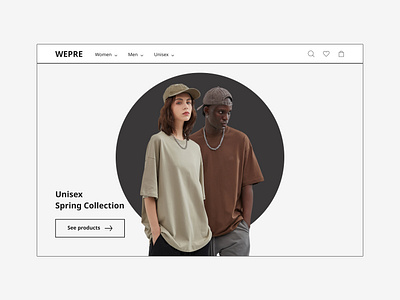 Wepre - E-commerce Hero Concept brand cloth clothing store e commerce gray hero landing light minimal online shop store ui ux