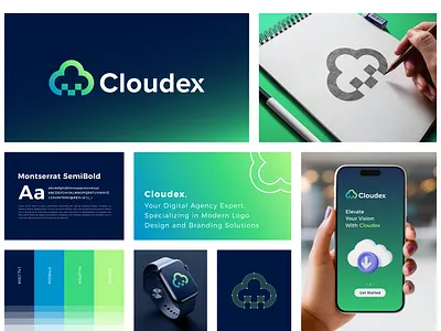 Cloudex Logo Design | Modern Tech Cloud Logo & Branding app icon brand identity branding business logo cloud creative gradient graphic design letter c logo logo design minimalist modern pixel saas sky software tech technology