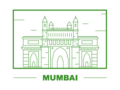 Gateway of India - Mumbai bombay city design flat gateway graphic illustration india minimal modern mumbai vector