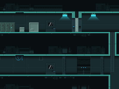 Space Station game pixel art space station tileset