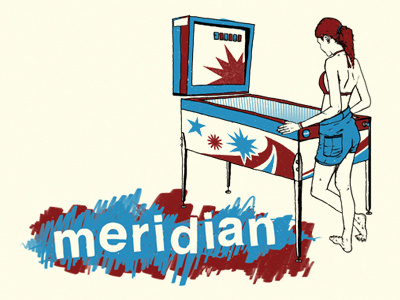 pinball girl girl machine meridian pinball vintage wacom