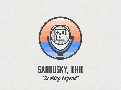 Sandusky, Ohio binoculars blue and orange gradient logo looking ohio sandusky tourist tower viewer water