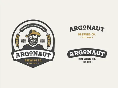 Argonaut Brewing Company Logo argonaut beer brewery gold logo miner