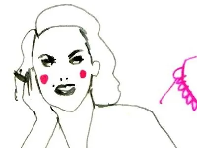 PORTRAIT drawing lines thinking woman writing