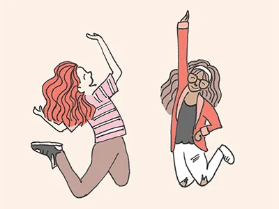 TRB girls high fives