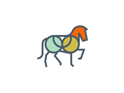Horse abstract branding colour horse logo stained glass