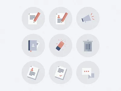 Icons blue flat icons pink