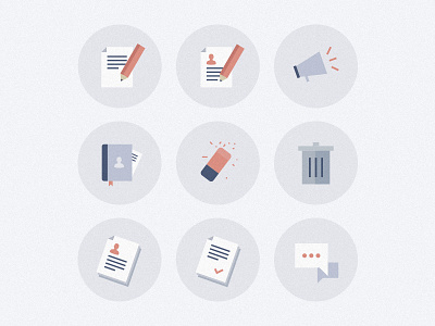 Icons blue flat icons pink