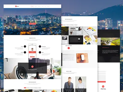 Freebie - Seven,Creative Portofolio Template clean free freebie modern page portfolio psd single template theme web website