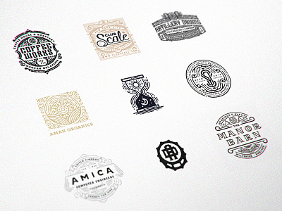 Logo Lounge 9 badge comp emblem lettering logo lounge monogram moon sun time