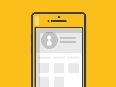 Mobile App Frame 3d app design flat interface mobile ui yellow