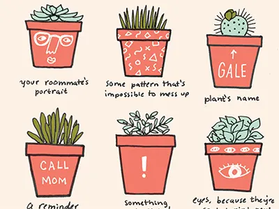 TRB Plants cacti cactus illustration plants terra cotta pot