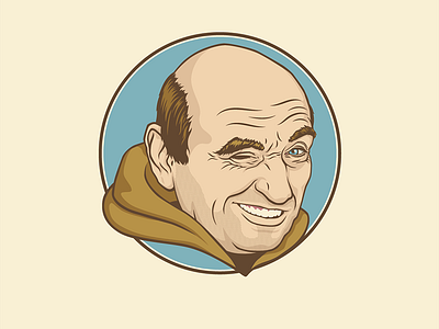 Winking Monk illustration monk portrait